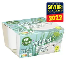 CARREFOUR SENSATION Dessert végétal nature lait de coco 4x100g