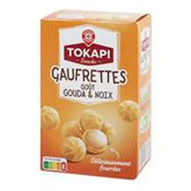 MARQUE REPÈRE, TOKAPI Gaufrettes fourrées Gouda et noix 75g