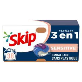 SKIP Lessive capsules 3-en-1 Sensitive - 38 capsules x38