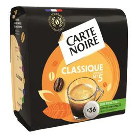 CARTE NOIRE Café dosettes compatibles Senseo Classique n°5 x36 250g