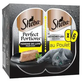 SHEBA Pâtée pour chat au poulet 6x37,5g