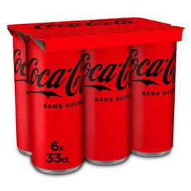COCA-COLA Soda zéro sans sucres 6x33cl