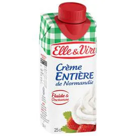 ELLE & VIRE Crème Fraîche Fluide Et Entière, Stérilisée Uht 250ml