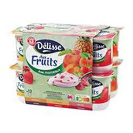 MARQUE REPÈRE, DÉLISSE Yaourts aux fruits Panaché de fruits 12x125g