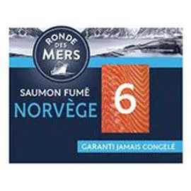 MARQUE REPÈRE, RONDE DES MERS Saumon fumé Norvège - 6 tr - ASC 210g