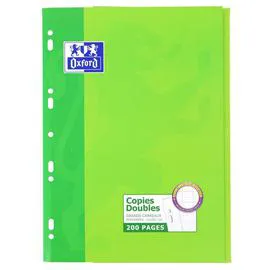 OXFORD Copies Doubles A4 Grands Carreaux Perforées 210x297mm 200 Pages l'unité