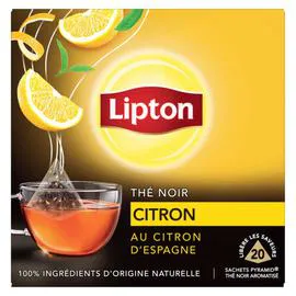 LIPTON Thé Noir Citron au citron d’Espagne x20