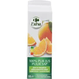 CARREFOUR EXTRA Jus d'orange 100% pur jus sans pulpe 1l