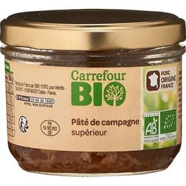 CARREFOUR BIO Pâté bio de campagne supérieur 180g