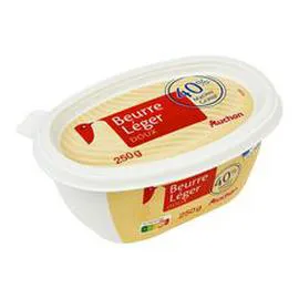 AUCHAN Beurre allégé doux 40% MG 250g