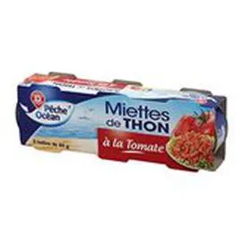 MARQUE REPÈRE, PÊCHE OCÉAN Miettes de thon Tomate 3x80g