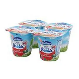 MARQUE REPÈRE, DÉLISSE Yaourt lait de brebis Lit fruits rouges 4x125g