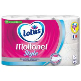LOTUS Papier toilette Moltonel aqua tube x6