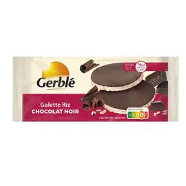GERBLÉ Galette de riz chocolat noir 130g