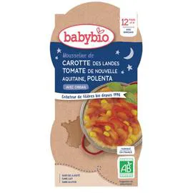 BABYBIO Plat Carotte des Landes, Tomate & Polenta Dès 12M 400g