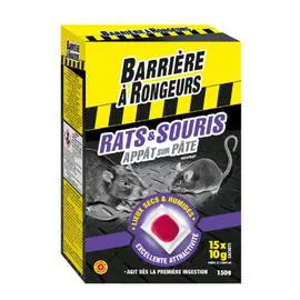 BARRONGEUR Anti rats et souris appât sur pâte BARRIERE A RONGEURS 150g