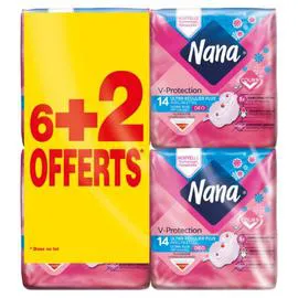 NANA Serviettes Hygiéniques Ultra Normal Plus Deo 8x14