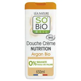 LÉA NATURE, SO'BIO ÉTIC Crème de Douche Nutrition à l'Huile d'Argan Bio 650ml