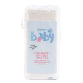 AUCHAN, COSMIA BABY Maxi carrés coton sensitive 100% coton x80