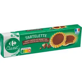 CARREFOUR CLASSIC' Biscuits Tartelette chocolat noisettes 150g