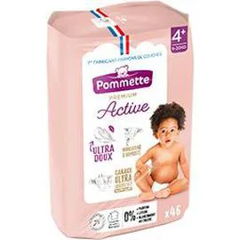 POMMETTE Couches Premium Active, taille 4+ : 9-20 kg x46
