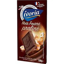 IVORIA Chocolat noir fourré praliné 150g