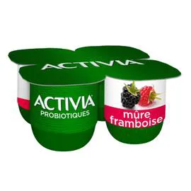 DANONE, ACTIVIA Yaourt aux fruits bifidus mûre framboise 4x125g