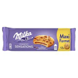 MILKA Cookies au chocolat fondant et aux pépites de chocolat Choco Sensations 312g