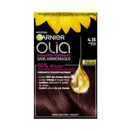 GARNIER, OLIA Coloration Cheveux Permanente Sans Amoniaque 4.15 Marron Glacé l'unité