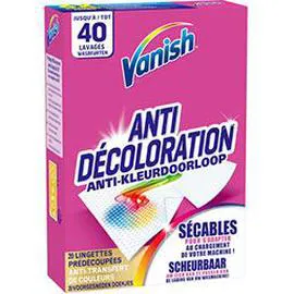 VANISH Lingettes Anti transfert de couleurs x20 x20 