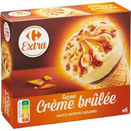 CARREFOUR Glace Cône façon crème brûlée 402g