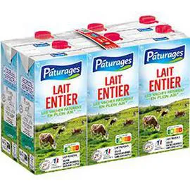 PÂTURAGES Lait entier 4x1,5l