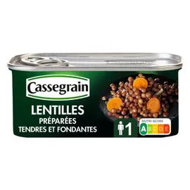 CASSEGRAIN Lentilles préparées tendres et fondantes 130g