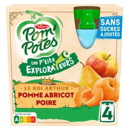 POM'POTES Compotes Les P'tits Explorateurs Le Roi Arthur 4x90g