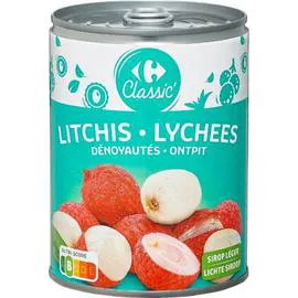 CARREFOUR CLASSIC' Fruits au sirop litchis dénoyautés 250g