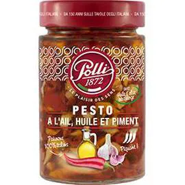 POLLI Sauce pesto à l'ail huile et piment 190g