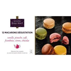 MONOPRIX GOURMET Macarons dégustation, pâtisserie surgelée 154g