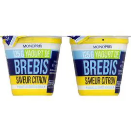 MONOPRIX Yaourt de brebis saveur citron 250g