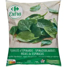 CARREFOUR EXTRA Feuilles d'épinards 600g