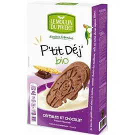 MOULIN DU PIVERT Biscuits P'tit Dej Cereales Chocolat 190 190g