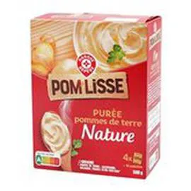 MARQUE REPÈRE, POM'LISSE Purée pomme de terre Nature 4x125g