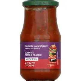 MONOPRIX Sauce tomates 5 légumes sans sucres ajoutés 420g