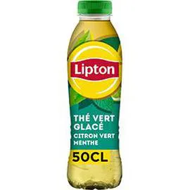 LIPTON Boisson green Ice tea à base de thé vert saveur citron vert menthe 50cl