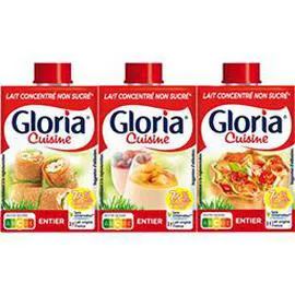 GLORIA Lait concentré non sucré entier 3x20cl