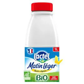 LACTEL, MATIN LÉGER Lait Bio Sans lactose UHT Entier 1l