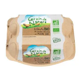 GRAIN DE NATURE Oeufs Gros X6 Bio x6