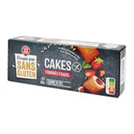 MARQUE REPÈRE, CHAQUE JOUR SANS GLUTEN Cake fourré fraise - x6 210g