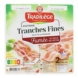 MARQUE REPÈRE, TRADILÈGE Poitrine fumée 7 tranches fines 2x100g