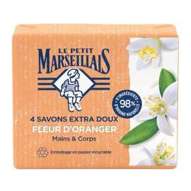 LE PETIT MARSEILLAIS Savon Mains Et Corps Extra Doux Fleur D'Oranger 4x100g