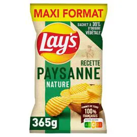 LAY'S Chips recette paysanne nature maxi format refermable 365g